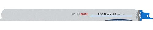 Bosch 5x PRO Thin Metal precise S1237EAF Recip Saw Blade, 1,1 x 25 x 300 mm | für Rohre und Profile aus Metall, Nichteisenmetalle, Länge 300 mm, Professional Zubehör Säbelsäge