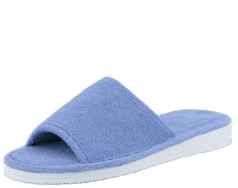 JOMIX Ciabatte Donna Estive Spugna Pantofole da Casa Punta Aperta TessutoTraspirante Antisudare Suola Antiscivolo Morbida Leggera per Signora Anziana ES2503 Jeans 39