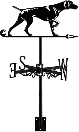 TLTDSMYF Windfahne aus Metall, Deutscher kurzhaariger Vorstehhund, Wetterfahne mit Dachmontage für die Dekoration von Innenhöfen, Bauernhäusern und Gärten im Freien, C