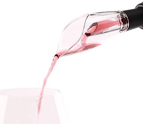 ELMWAY VinoLux Series Tulip Wine Aerator Pourer – Instant Aeration with Transparent Floral Spout, Universal Fit for Cork & Screw Cap Bottles, Compact & Portable for Home, Party & Outdoor Use