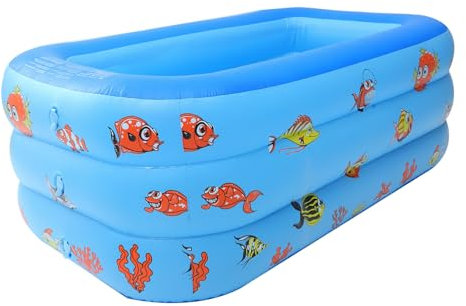 KONTONTY Piscine Gonflable pour Garçon Fille PVC Trois Couches Piscine Ludique pour Garçons Et Filles Jouet Aquatique Rafraîchissant pour Bébés Et Tout-Petits