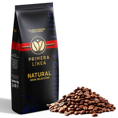 CAFE PRIMERA LÍNEA | Café en Grano Natural 1kg | Gran Selección | Tueste Medio | Sabor Único y Auténtico | Ideal para Máquinas Espresso | Intensidad Alta | Cremoso