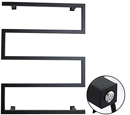 YHJZSM Toallero calefaccionado, Calentador de Toallas eléctrico en Forma de Arco con Interruptor LED, toallero calefaccionado montado en la Pared para baño, hogar, Hotel, Acero Inoxidable