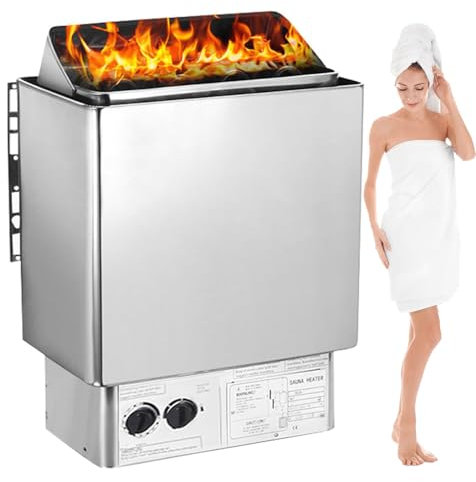Riscaldatore Per Sauna Elettrico, Stufa Elettrica Per Sauna Con Controllo Interno In Acciaio Inossidabile Da 3 Kw-9 Kw Per Saune E Bagni Di Vapore, Timer: 0-180 Min, Temperatura: 0-110 °C,4.5KW