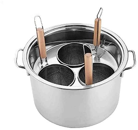 Stockpot Set with Divider and Colander Strainer - Multifunctional Cooking Tool for Home and Restaurant Use, Includes Lids, 3 Sizes