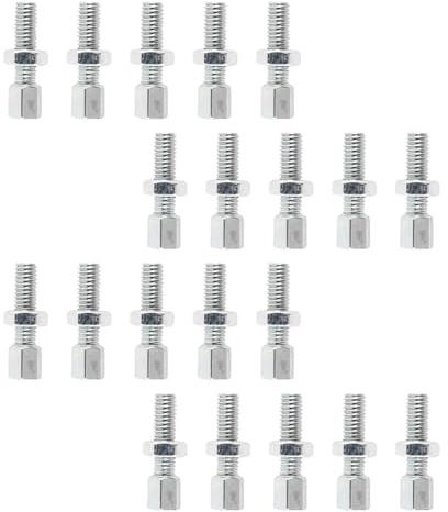 Gorise 20 Sets Fahrrad-Gaszug-Einstellschrauben, Bremszug-Einstellschrauben mit Muttern, M6 x 21 mm, Fahrrad-Einstellschrauben