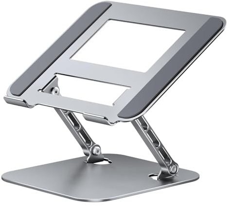 TsoLay Support Pliable pour Ordinateur Portable en Acier Au Carbone avec Base Stable Et Lourde, Refroidissement Creux Réglable en Hauteur, Rotation À 360°, Compatible avec Toutes Les Liseuses 16