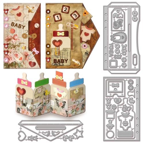 GLOBLELAND Stanzformen Für Flaschenumschläge Seitenrahmen Für Bastelarbeiten Scrapbooking Metallplaner Lochverstärkung Stanzformen Lesezeichen Stanzungen Für Kartenherstellung Prägung Fotoalbum