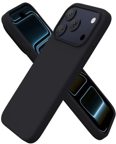 ORNARTO Cover per iPhone 17 Pro Silicone,Antiurto,Nero