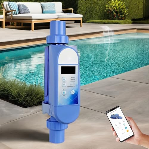 Chlorateur De Piscine Au Sel, Générateur De Chlore Au Sel Wi-Fi Intégré Pour Piscines Creusées, Panneau De Commande LED, Fonction Autonettoyante, Piscine Jusqu'à 22400 Gallons(16g/h)