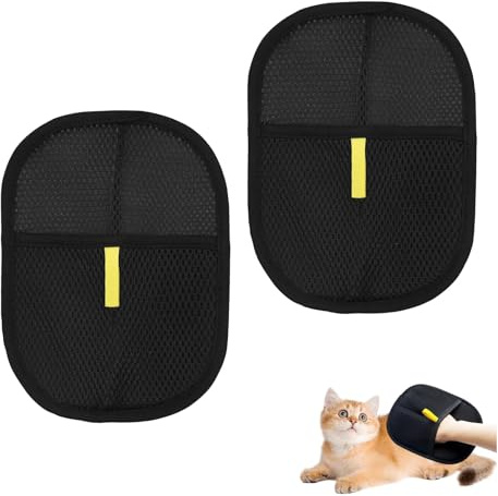TIMEMEET 2 Pcs Static Pet Hair Removal Gloves Brush, Double Versatile Sided Pet Dog Cat Grooming Glove, Cat Dog Grooming Tool, Reusable Cat Dog Pet Hair Remover, for Washing Deshedding
