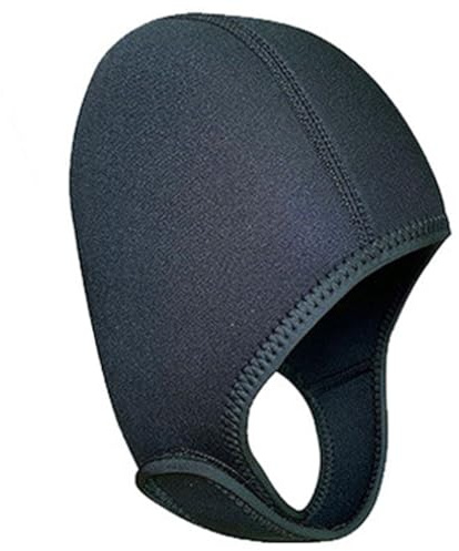 FACAIIO Bonnet de natation thermique en néoprène 5 mm d'épaisseur et imperméable pour adultes, pour le surf, la plongée avec tuba, noir
