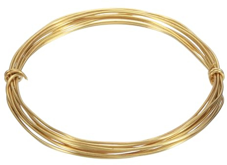 QUARKZMAN Alambre De Latón Calibre 18 9.8 Pies Flexible Y Doblable | Para Joyería Manualidades DIY Modelado Y Decoración, (Redondo)