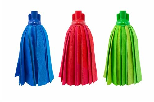 Pamex - Fregona Microfibra Tiras Protec Alto Rendimiento Absorbente y Abrasiva Arrastra Suciedad Colores Surtidos - 24 Unidades