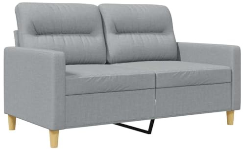 Mhdvray 2-Sitzer-Sofa Hellgrau 138x77x80 cm aus Stoff & Metall, Modernes kleines Sofa für Wohnzimmer, Jugendzimmer oder Küche, 120 cm Sitzbreite
