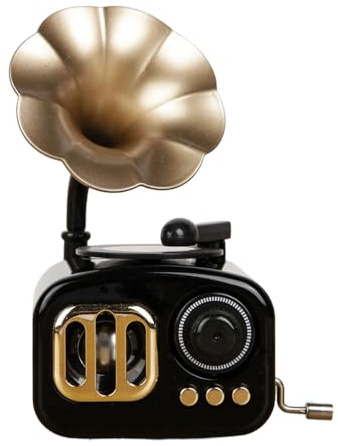 Tsophreniq Batteria manovella grammofono Music Box modello fonografo mensola ornamento regalo di compleanno retrò manovella fonografo melodie giocatore