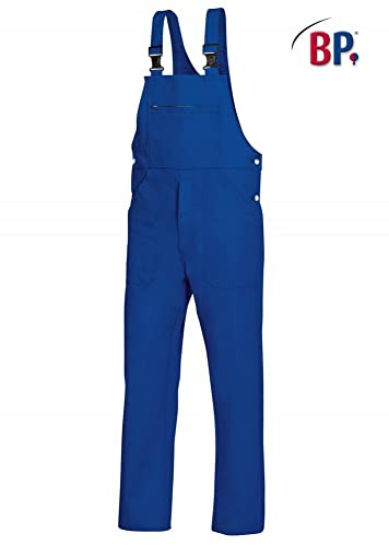 BP Workwear Basic 1413-060-13 Latzhose - Verstellbarer Bund - Kunststoff-Clip-Verschlüsse - Reine Baumwolle - Normale Passform - Größe: 50 - Farbe: königsblau