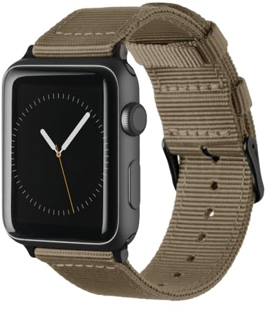 Archer Watch Straps - Premium Nylon Straps for Apple Watch (Khaki, Black, 40/41/42mm)