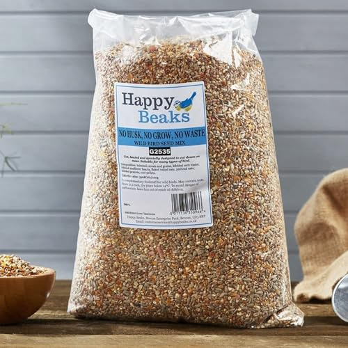 Happy Beaks No Mess Wild Bird Seed - No Grow No Husk No Waste Feed Mix High Energy Premium Food For Wild Birds … (Wild Bird Seed 5kg)