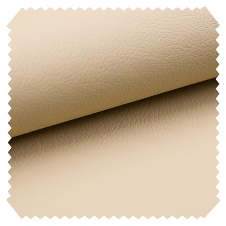 novely® SOLTAU - Weiches PU-Kunstleder in Premium-Qualität - Robuster Polsterstoff - Möbelstoff in Echtleder-Optik - Pflegeleichte Meterware 1lfm | Farbe: 02 Biskuit Beige