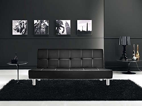 Gstore Divano Letto RECLINABILE Ecopelle (JS - 560 Nero Eco)