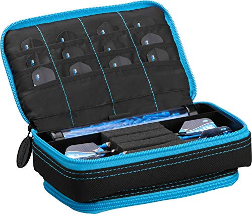 Casemaster Uni-Erwachsene Plus Schwarze Darttasche mit Blauem Rand und Handytasche Plazma