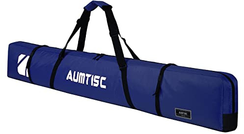 AUMTISC Skitasche Skisack Gepolstert Snowboardtasche Zum Transport Von Skiausrüstungstasche Mit verstellbarem Griff 170 185 cm (Blau-170CM)
