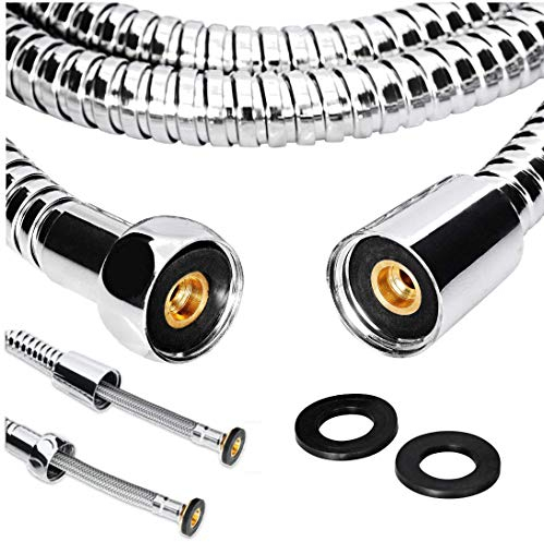 Zotti Anti Burst Shower Hose - 1.25m | Stainless Steel Replacement Hose | Leakproof & Anti-Kink | Universal Standard Fitting | High Pressure Resistance | Easy DIY Replacement | Includes 2 Washers