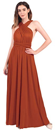 IMEKIS Vestido de noche elegante para mujer, multidirección, convertible, sin mangas, cuello en V, hombros descubiertos, vestido largo para baile de graduación, vestido de baile XS a XL
