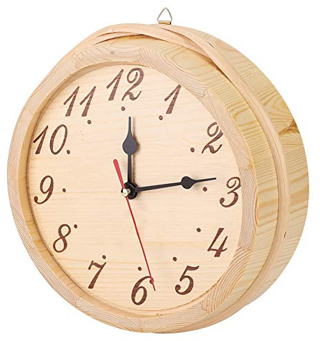 Yyqtgg Sauna Clock , Wood Digital Handcrafted Alarm Analog Clock for Sauna Room Home Bedroom Use Sauna Accessories sauna clock