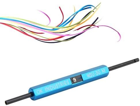 Shipenophy Herramienta de Envoltura de Alambre WSU-30M, 3 en 1 para Pelar, Enrollar y Desenrollar, para Cables AWG 30, Compacta y de Metal, para Electrónica y Reparación