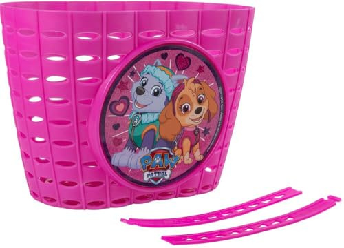 TataWay - Paw Patrol Fahrradkorb für Mädchen | Einfach zu befestigen | Inklusive Kabelbinder | Spaßiges Design | Kunststoff, Fuchsia, Einheitsgröße