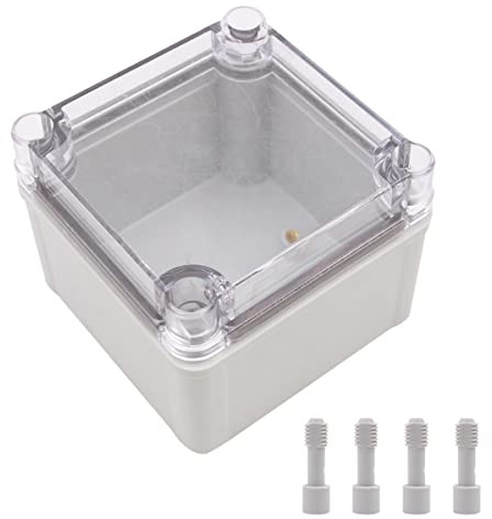 Tiardey Vattentät elektronik IP67 förseglad ABS-plast gör-det-själv kopplingsbox transparent låda - 100 x 100 x 75 mm