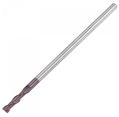 sourcing map VHM Schaftfräser 4 mm, 2 Zähne Klingenlänge 20 mm Rötlich (passiv)-Beschichtung CNC Fräser für Edelstahl, Verbundwerkstoffe und Legierungen, Rot