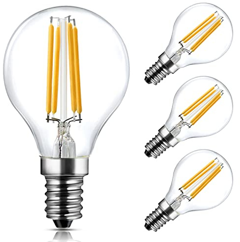 Spacelumen 4W E14 LED Light Bulb Dimmable Warm White Golf Ball Pack of 4 | AC220-240V G45 Vintage Small Screw Edison LED Globe Light Bulb, 4W Golf Ball SES Bulbs 40 Watt Equivalent 2700K Warm White