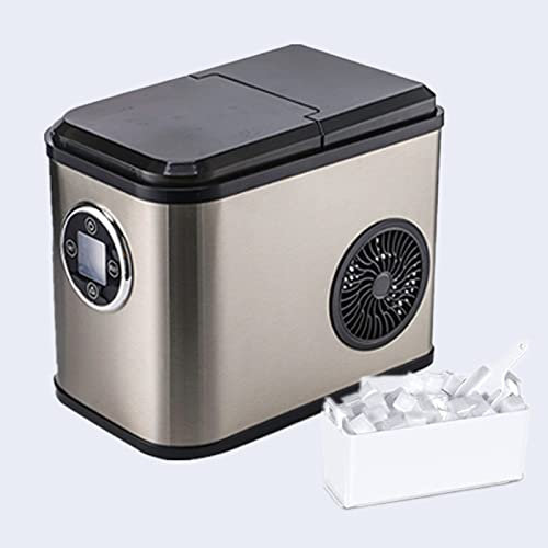 Machine a Glacons Pas Cher Portable Fabrique a Glacons avec Fonction autonettoyante 9 Glaçons par 8 Min 2 Tailles de Glaçons Poser sur comptoir,B