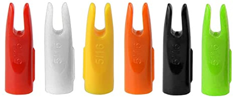 50 Pack Archery Arrow Nocks 5/16 Plastic Insert Arrow Nocks Replacement Nock Outwear Arrow Tails Archery Arrow Shaft End Accessories (Yellow)