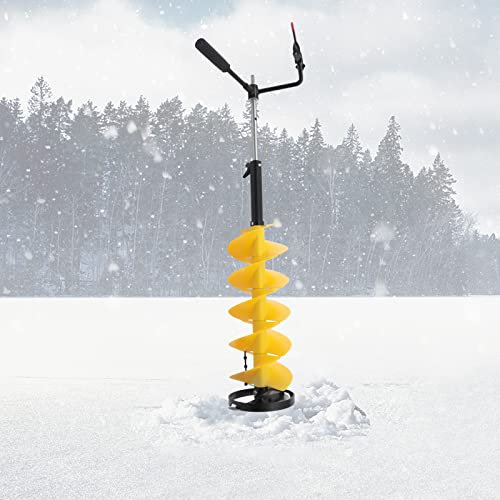 Ice Drill Auger Cordless Nylon Ice Drill Auger 8'' Diameter Nylon Ice Auger Auger with 30/35.5CM Adjustable Extension Rod Universal Bit Adapter Ice Fishing Rod Holder and 1 Set of Blades (35.5CM)