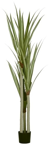 HOMCOM Planta Artificial de Yuca en Maceta 190 cm Planta Falsa con 39 Hojas Realistas para Decoración en Hogar Salón Oficina Jardín Ø17x190 cm Verde