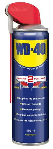 WD-40 • Produit Multifonction • Spray Double Position • Sans Silicone • Non Conducteur • Compatible Plastiques, Caoutchoucs, Tous Métaux • 450 ml