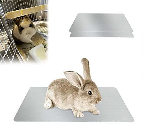 PeSandy Rabbit Cooling Pad, 2PCS Hamster Cooling Pad Pet Cooling Mat for Rabbit Bunny Hamster Puppy Kitten Guinea Pig & Other Small Pets Stay Cool - Bite Resistance Pet Cool Plate Ice Bed(11.8x7.9 in)