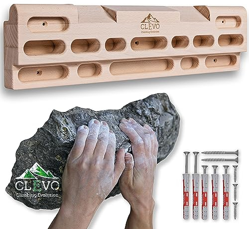 Clevo - Hangboard für Kletten und Bouldern - Ideales Klettergriffe Board für Anfänger und Fortgeschrittene - Klettergriff Klettern, Hangboard Bouldern kombinierbar mit Bouldern Modulen
