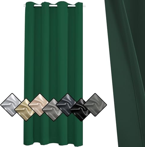 Sichtschutz Gardinen 213x132cm, Vorhang Kinderzimmer, Thermisch isoliert, schalldämmend, energieeffizient für Schal Schlafzimmer Kinderzimmer Wohnzimmer,Grün 1 Stück (HöhexBreite)