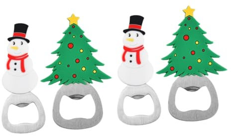 BESTonZON 4stücke Weihnachtsflaschenöffner Aus Edelstahl Und Praktisches Für Partys Weihnachten Und Feiern Für Zuhause Bar Und Reisen