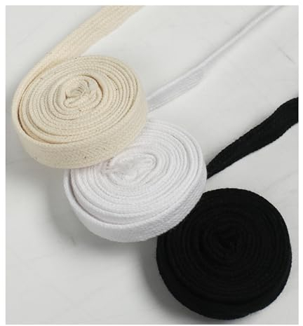 Sbivih 5M 10mm Baumwollseil, Flaches Hohlseil Geflochtenes ，Hutseil, Taschenseil, Kleidung Zubehör Seil für Nähen, Hut, Schnürsenkel DIY (schwarz)