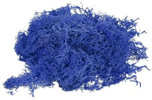 sourcing map 0,35 Unzen Moos Falsches Kunstmoos Künstliches Moos Natürliches Konserviertes Moos für Bastelkunst, Florales DIY-Projekt, Wand, Hochzeit, Garten, Terrassen-Dekoration (Dunkelblau)