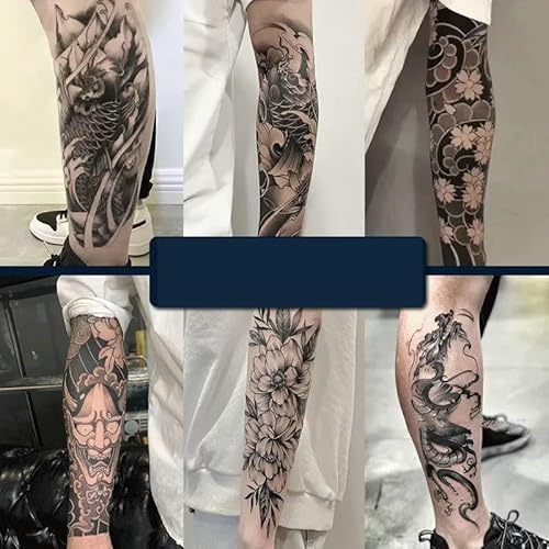 Tillfällig Växtbaserad Tatuering Falsk Tatuering Klistermärke Juice Semi-Permanent Vattentät Stor Bild Blomma Hand Blomma Arm Japansk Stil Varar I Två Veckor Tillfälliga Tatueringar Falska Tatueringar