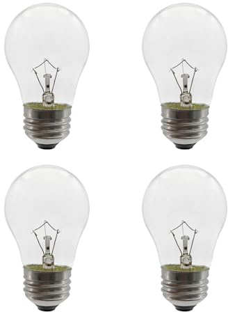 Oven Light Bulb 40 Watt Appliance Light Bulb, High Temperature 300 Degree Resistant Appliance Bulb for Oven, Stove, Refrigerator, Microwave Range Hood Lava Lamp E26 Medium Base, A15 4-Pack