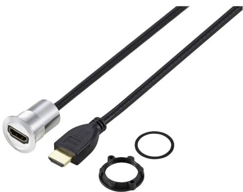 TRU COMPONENTS TC-11980456 Presa adattatore da pannello HDMI 2.0 Presa HDMI Spina HDMI Argento Numero Poli (num): 1 Lun