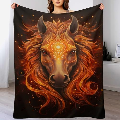 Kuscheldecke Pferd Wolldecke, Warme Flannel Fleecedecke Als Sofadecke, Couchdecke, Sofaüberwurf Und Bettdecke, Weiche Wohndecke Für Couch Und Sofa（150×200cm）